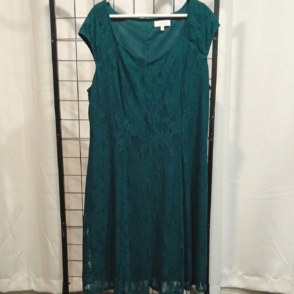 Elegant Teal Lace Dress